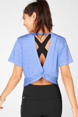 eco-conscious twist back short-sleeve tee