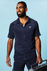 the island terry button up