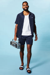 the island terry button up