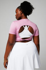 dry-flex open back twist short-sleeve tee