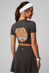 dry-flex open back twist short-sleeve tee