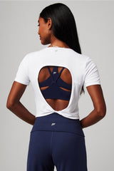 dry-flex open back twist short-sleeve tee