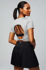 dry-flex open back twist short-sleeve tee