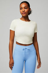 dry-flex open back twist short-sleeve tee