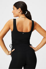 ruched built-in bra tank