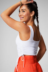 ruched built-in bra tank