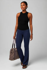 high neck rib built-in bra tank