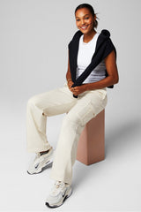 high neck rib built-in bra tank