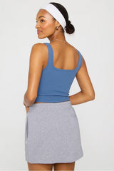 daily rib cropped square neck tank