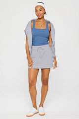 daily rib cropped square neck tank
