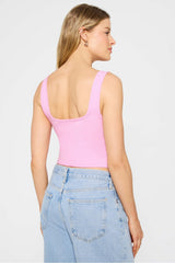 daily rib cropped square neck tank