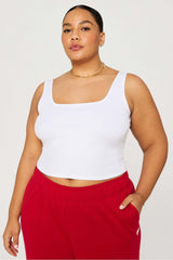 daily rib cropped square neck tank