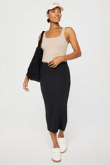 daily rib cropped square neck tank