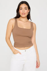 daily rib square neck tank