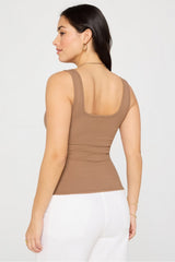 daily rib square neck tank