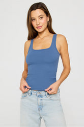 daily rib square neck tank