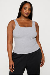 daily rib square neck tank
