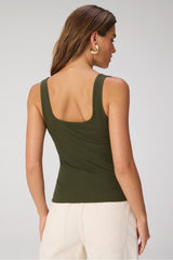 daily rib square neck tank