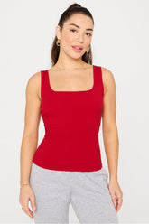 daily rib square neck tank