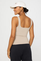 daily rib square neck tank