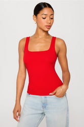 daily rib square neck tank
