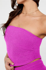 breezy knit ruched tube top