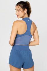 half-zip active cropped tank