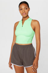 half-zip active cropped tank