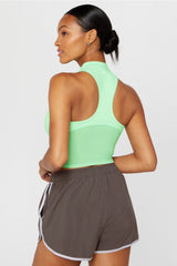 half-zip active cropped tank