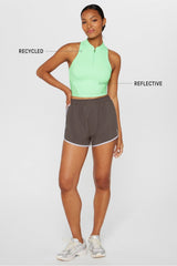 half-zip active cropped tank