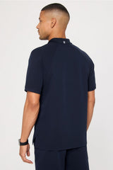 all-day scrub zip polo