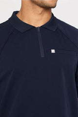 all-day scrub zip polo