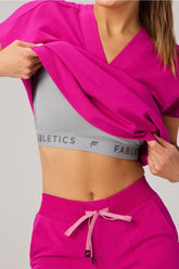 360° built-in bra scrub top