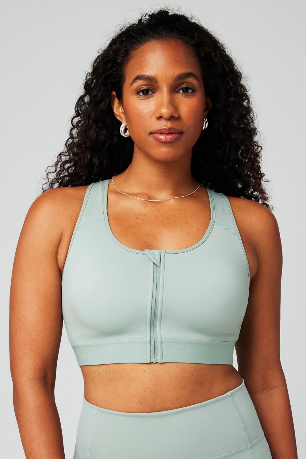 front zip high impact sports bra