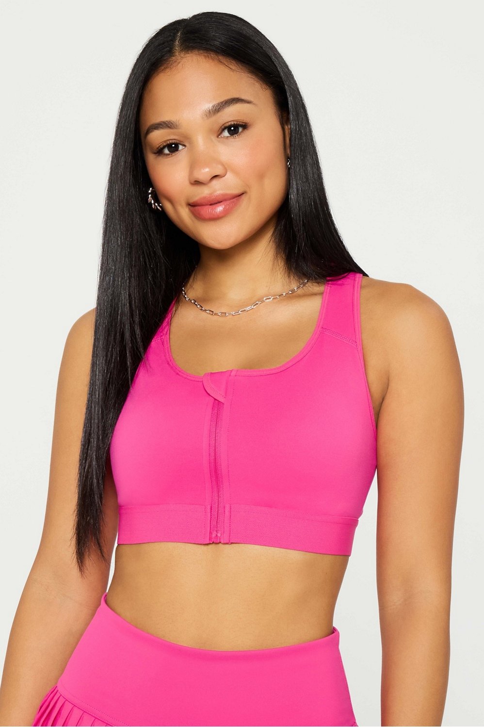 front zip high impact sports bra