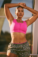 front zip high impact sports bra