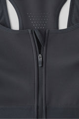 front zip high impact sports bra
