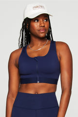 front zip high impact sports bra