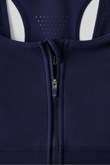 front zip high impact sports bra