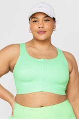 front zip high impact sports bra