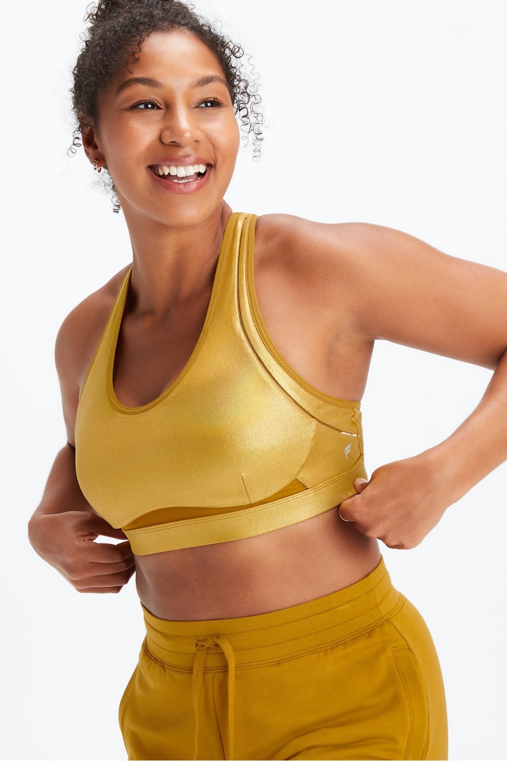 belle iridescent adjustable high impact sports bra