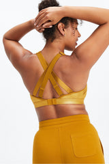 belle iridescent adjustable high impact sports bra