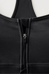 essential front zip medium impact sports bra