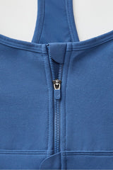 essential front zip medium impact sports bra