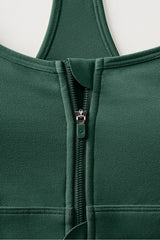 essential front zip medium impact sports bra