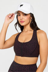 essential front zip medium impact sports bra