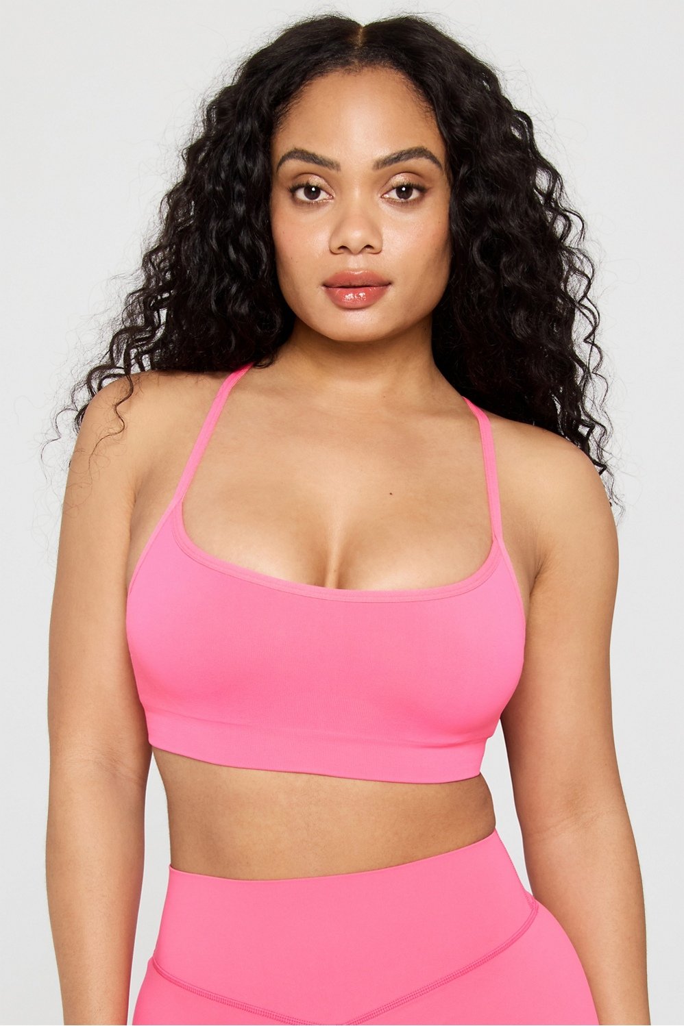 sleek seamless strappy low impact bra