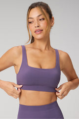 sleek seamless square neck low impact bra