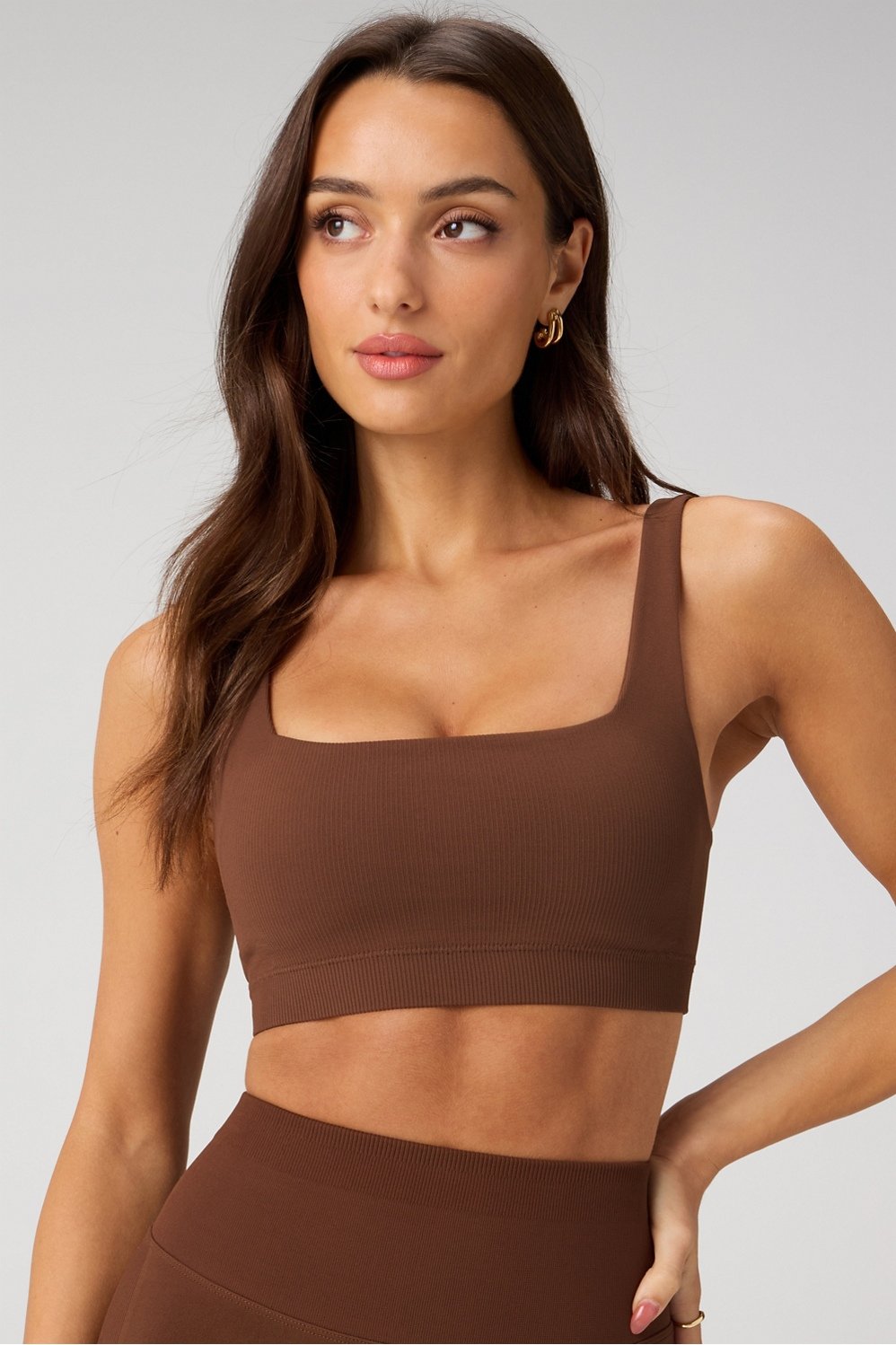 sleek seamless square neck low impact bra