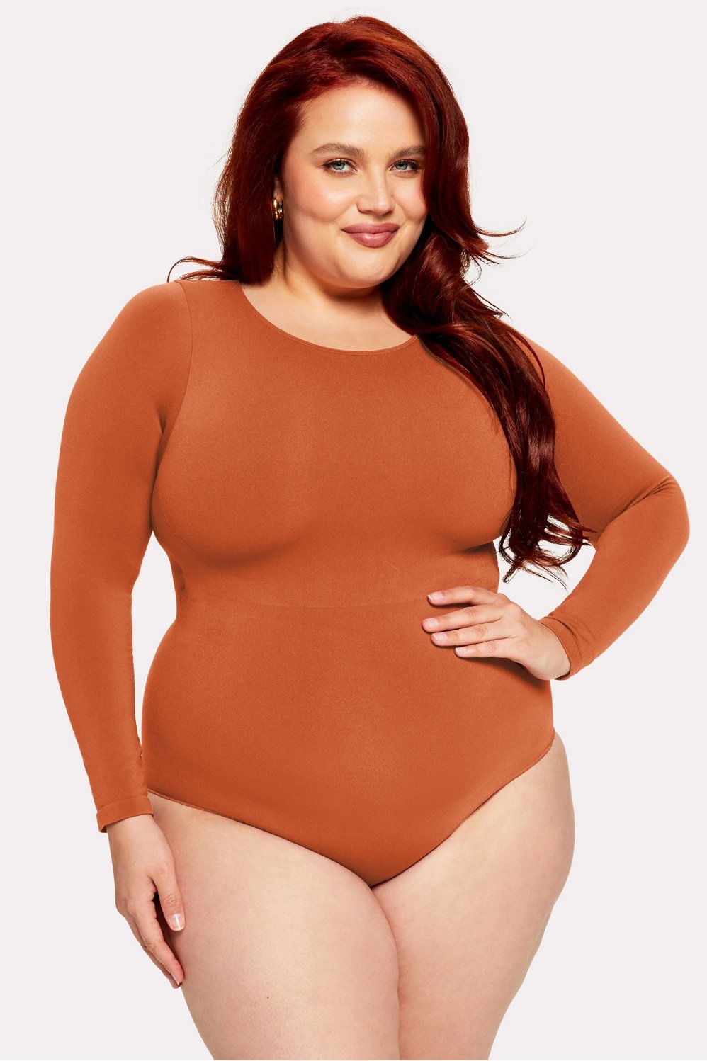 nearly naked shapewear long sleeve bodysuit
